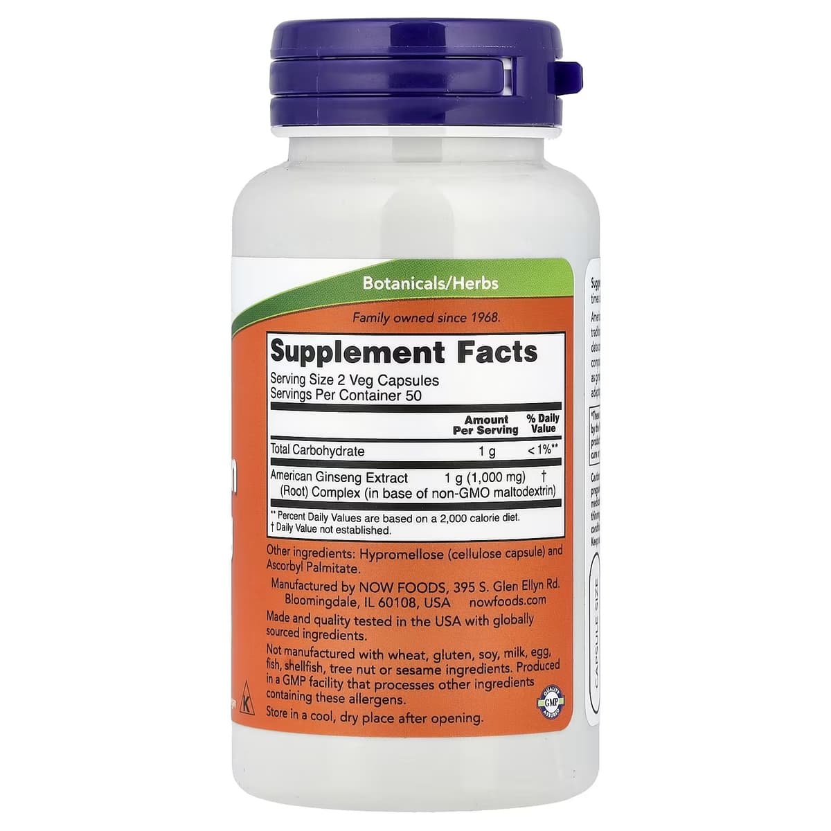 NOW Foods - American Ginseng - 100 Veg Capsules