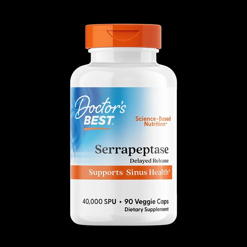 Doctor's Best - Serrapeptase 40,000 SPU - 90 Vegan Capsules – Doctor's Best förpackning