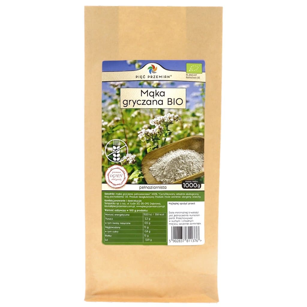 Pięć Przemian - Organic Buckwheat Flour Gluten-Free – Pięć Przemian förpackning