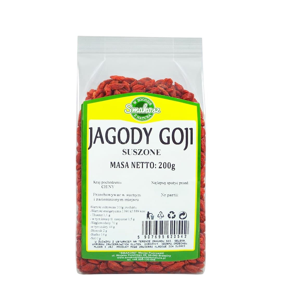 Smakosz - Dried Goji Berries – Smakosz förpackning