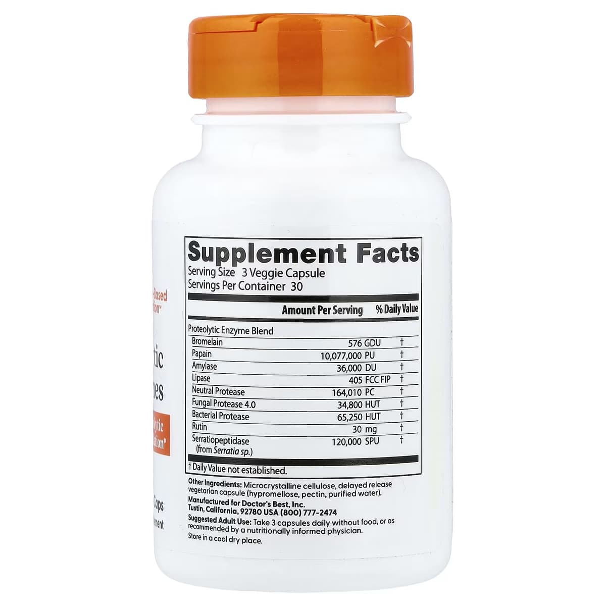 Doctor's Best - Proteolytiske Enzymer - 90 Vcaps