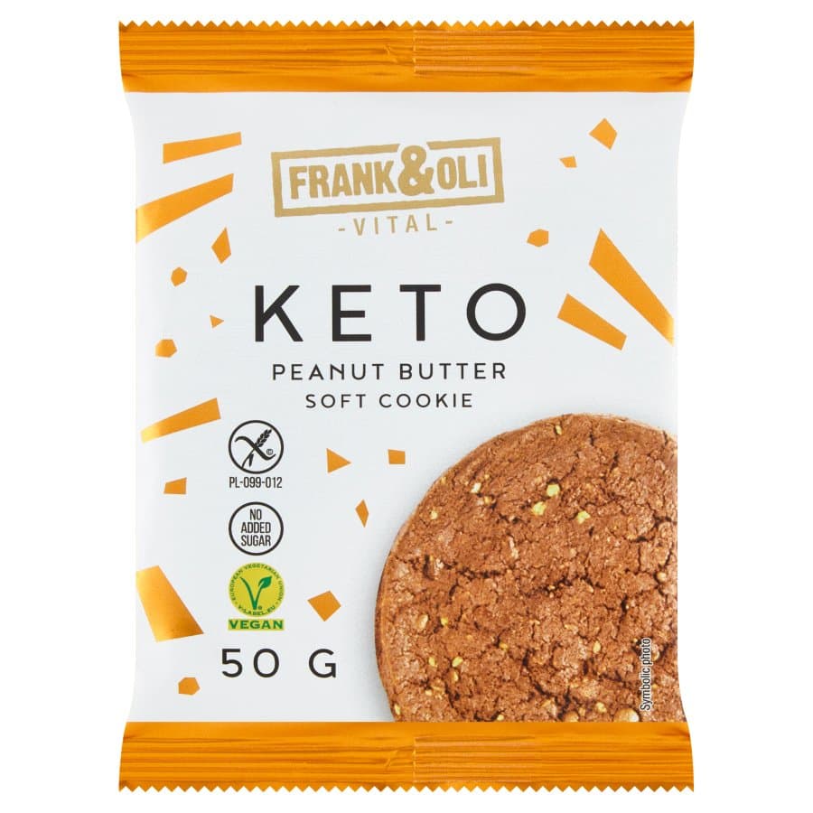 Frank&Oli Keto Ciasteczko Peanut Butter 50g – Frank&Oli förpackning
