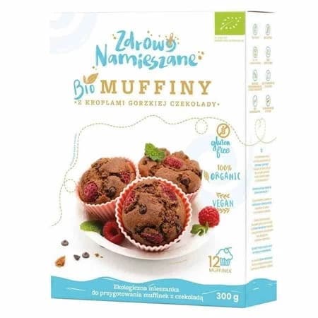 Zdrowo Namieszane - Organic Muffin Mix with Dark Chocolate Chips – Zdrowo Namieszane förpackning