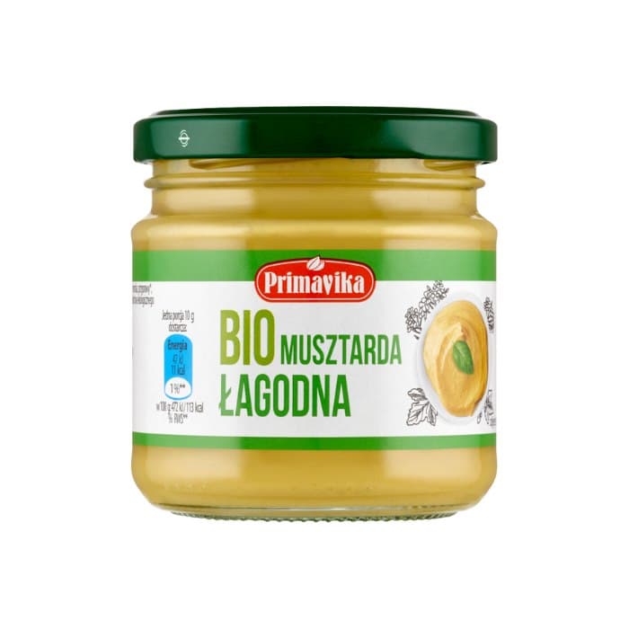 Primavika - Mild Mustard Organic 170g – Primavika förpackning
