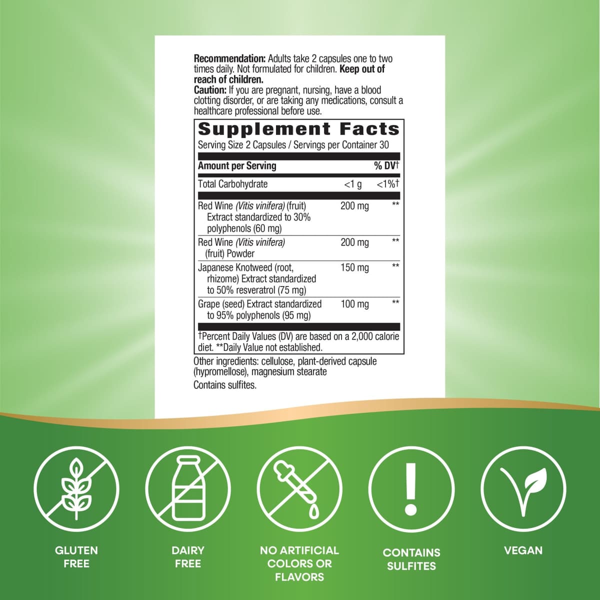 Nature'S Way - Resveratrol - 60 Kapsler