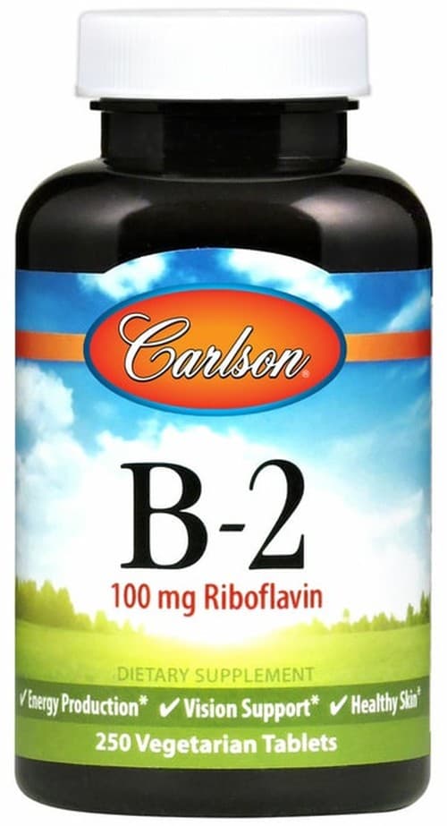 Carlson Labs - Vitamin B-2, 100mg - 100 Vtabs – Carlson Labs förpackning