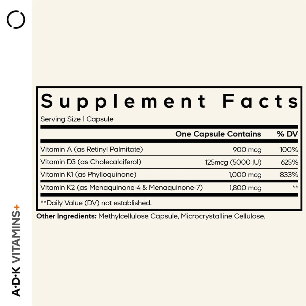 Codeage A D K Vitaminer+ - 180 Vcaps - 180 Vegetabilske Kapsler