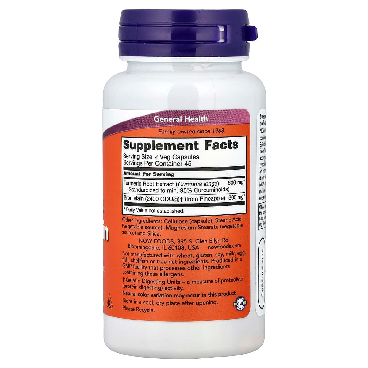 NOW Foods - Turmeric & Bromelain - 90 Vcaps
