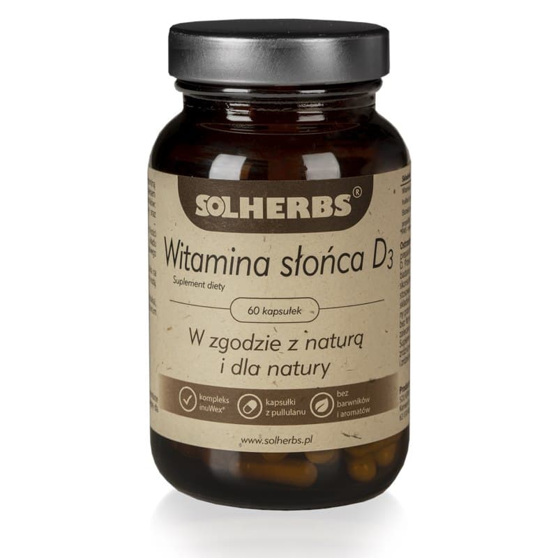 Solherbs - Vitamin D3 - 60 Caps – Solherbs förpackning