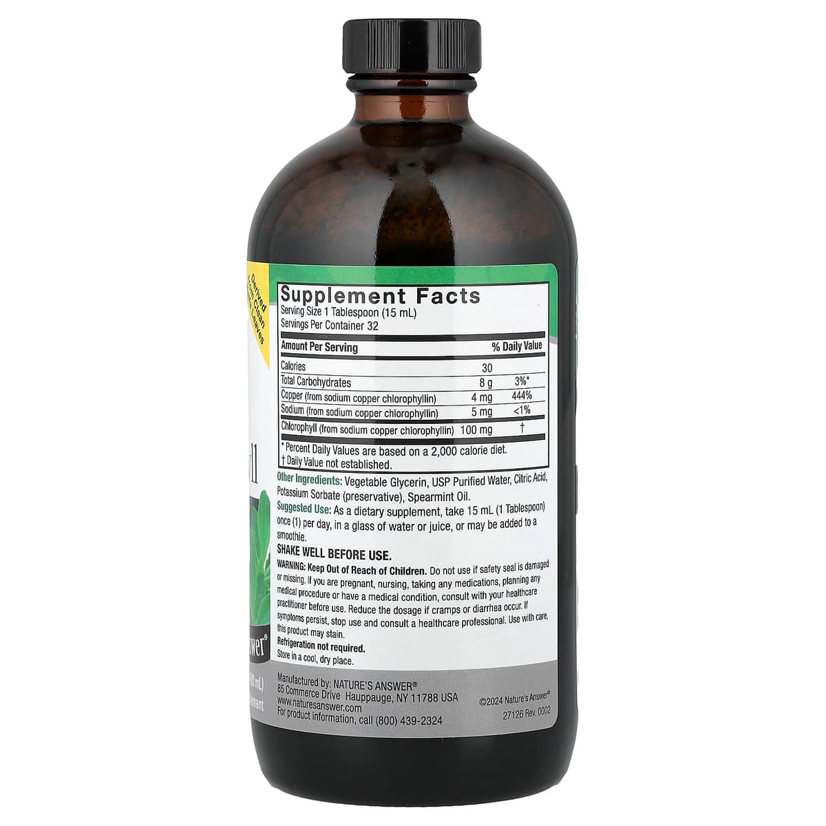 Nature's Answer - Chlorophyll Liquid - 480ml