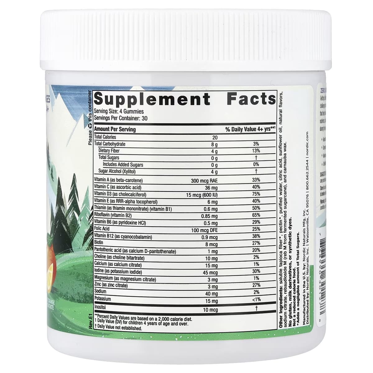 Nordic Naturals - Kids Multi Zero Sugar Orange Lemon - 120 Gummies