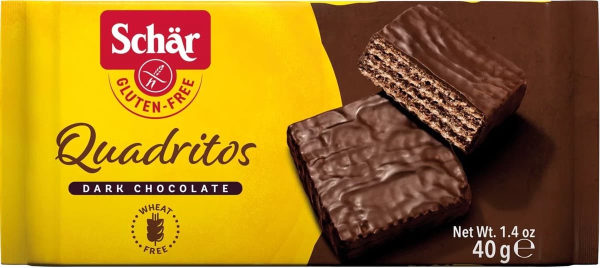 Schar Suklaavohvelit Quadritos 2x20 g 40 g – Schär pakkaus