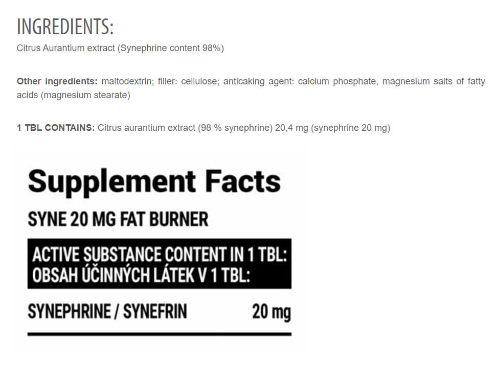 Extrifit SYNE 10MG Thermogenetic Burner - 60 Tablets