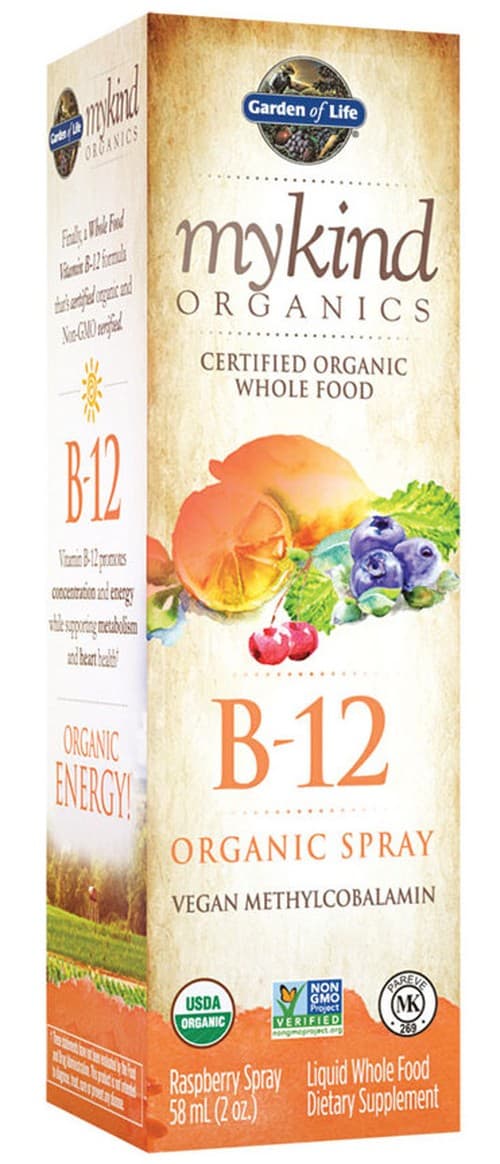Garden Of Life - Mykind B-12 Spray - Raspberry, 30ml – Garden Of Life förpackning