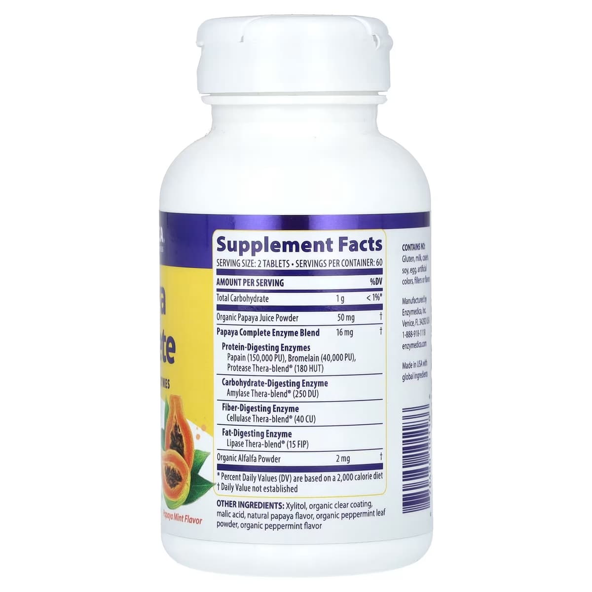 Enzymedica Papaya Complete - Papaya Mint - 120 Tabletter