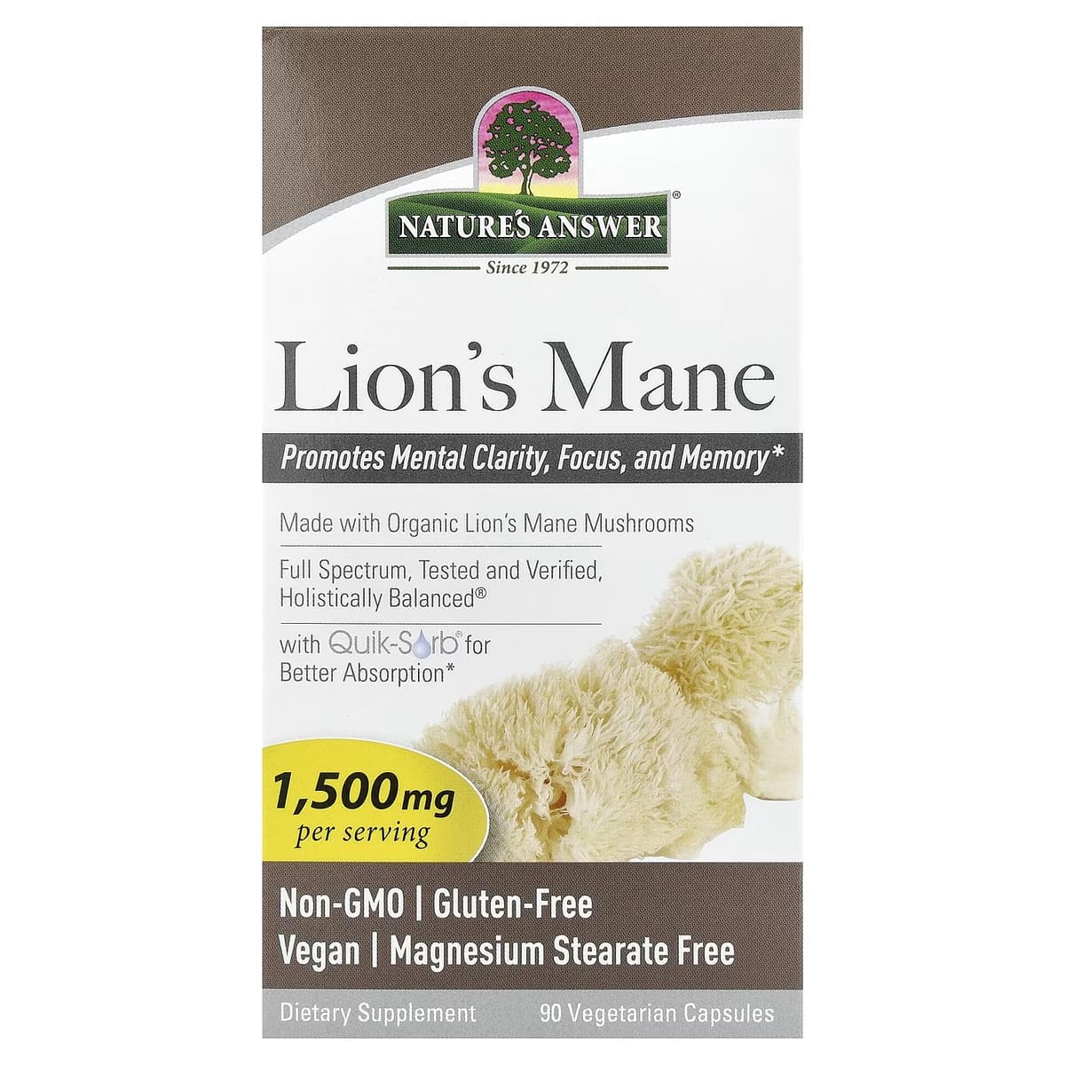 Nature's Answer - Lion'S Mane - 90 Vcaps