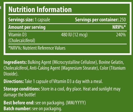 Scitec Nutrition - Vitamin D3 - 250 kapsler