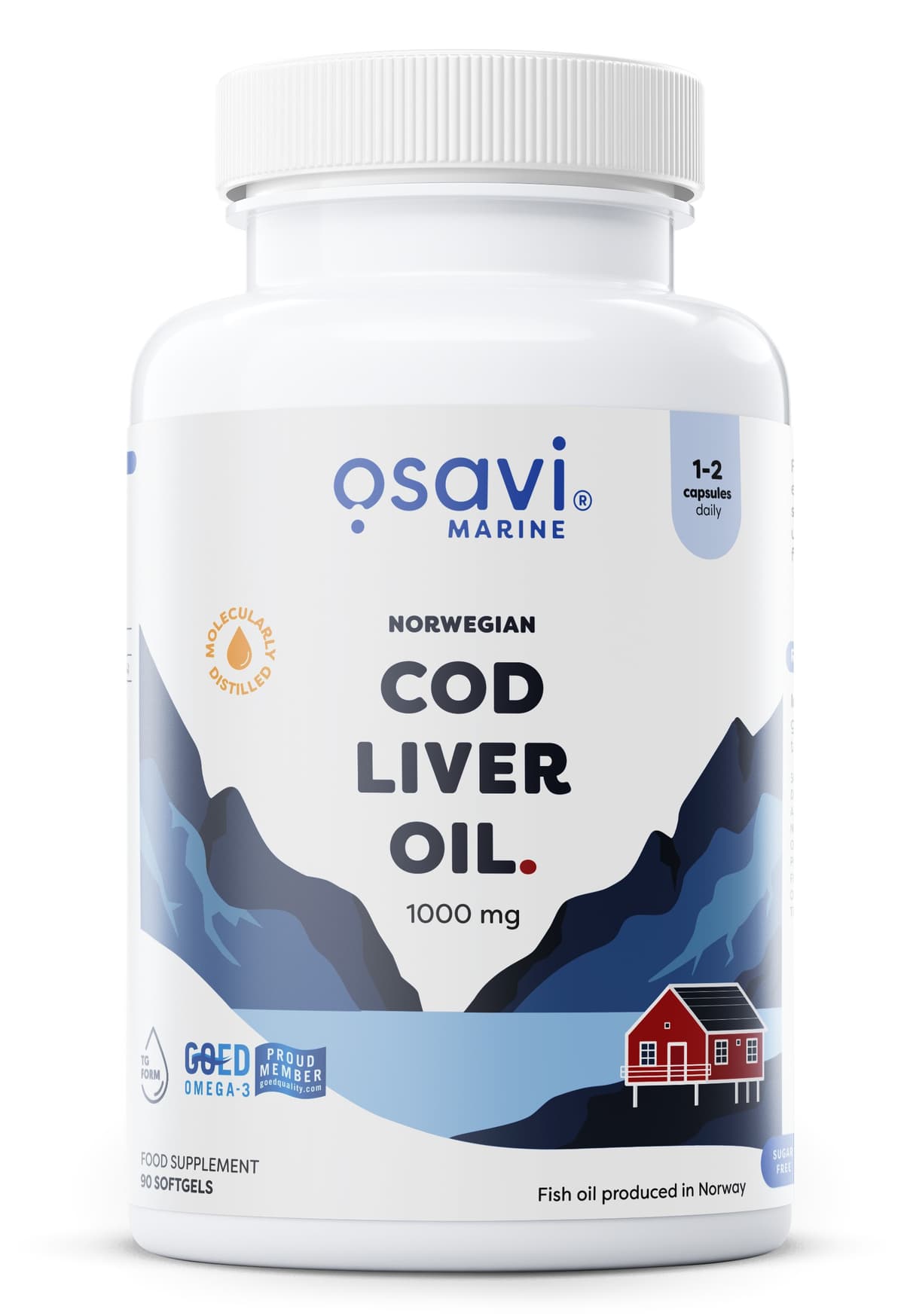 Osavi - Norwegian Cod Liver Oil Unflavored - 90 Sgels – Osavi förpackning