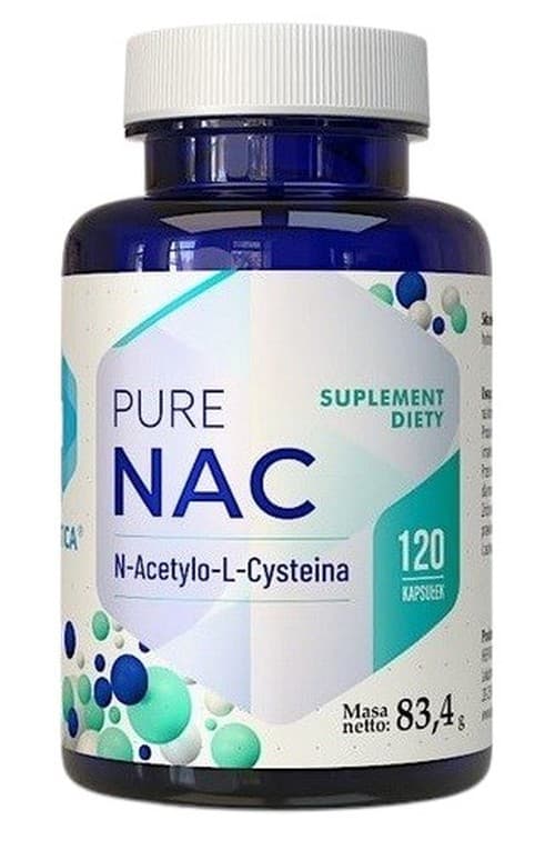 Hepatica - Pure NAC, N-acetyl-L-cystein - 120 kapslar – förpackning