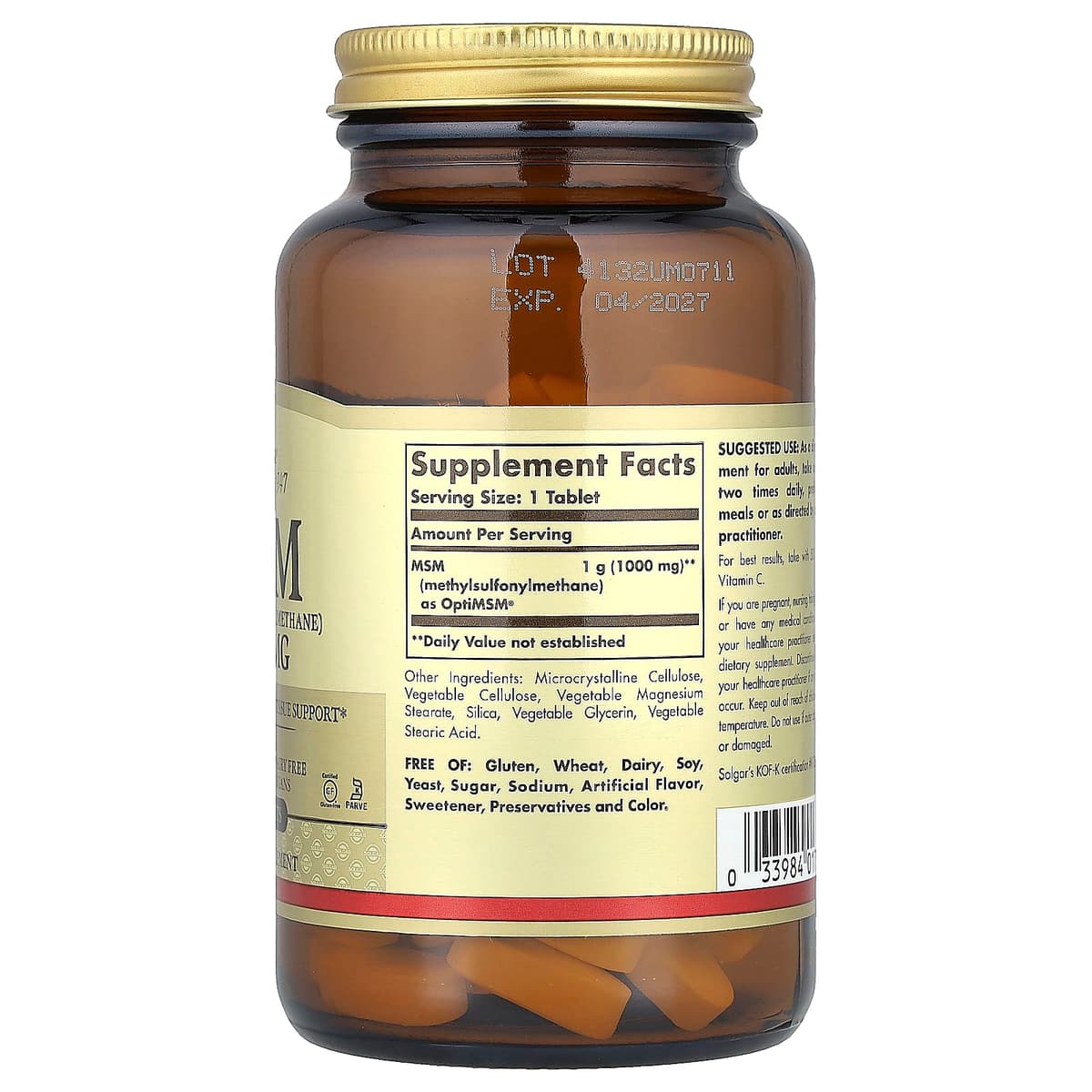 Solgar - MSM (Methylsulfonylmethane) 1000mg