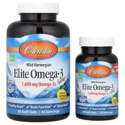 Carlson Labs - Omega-3 Gems Luonnollinen sitruuna 1600 mg - 120 kapselia