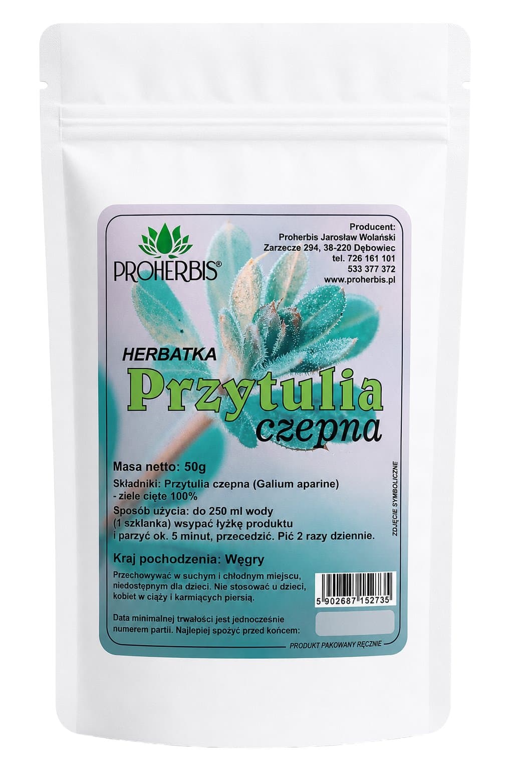 Proherbis - Cleavers Herb Tea - 50g – Proherbis förpackning