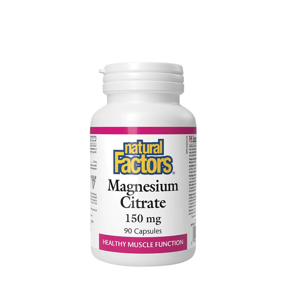 Natural Factors - Magnesium Citrate - 90 Capsules – Natural Factors förpackning