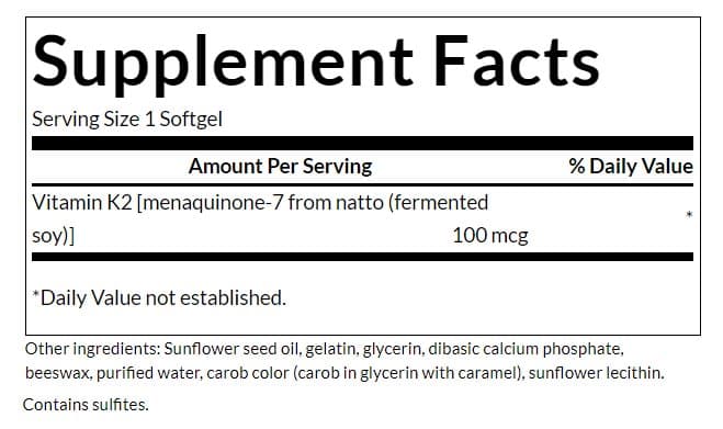 Swanson - Natural Vitamin K2 - 100mcg, 30 Bløde Kapsler