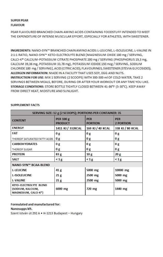 Nanosupps - Super Pære - 420g