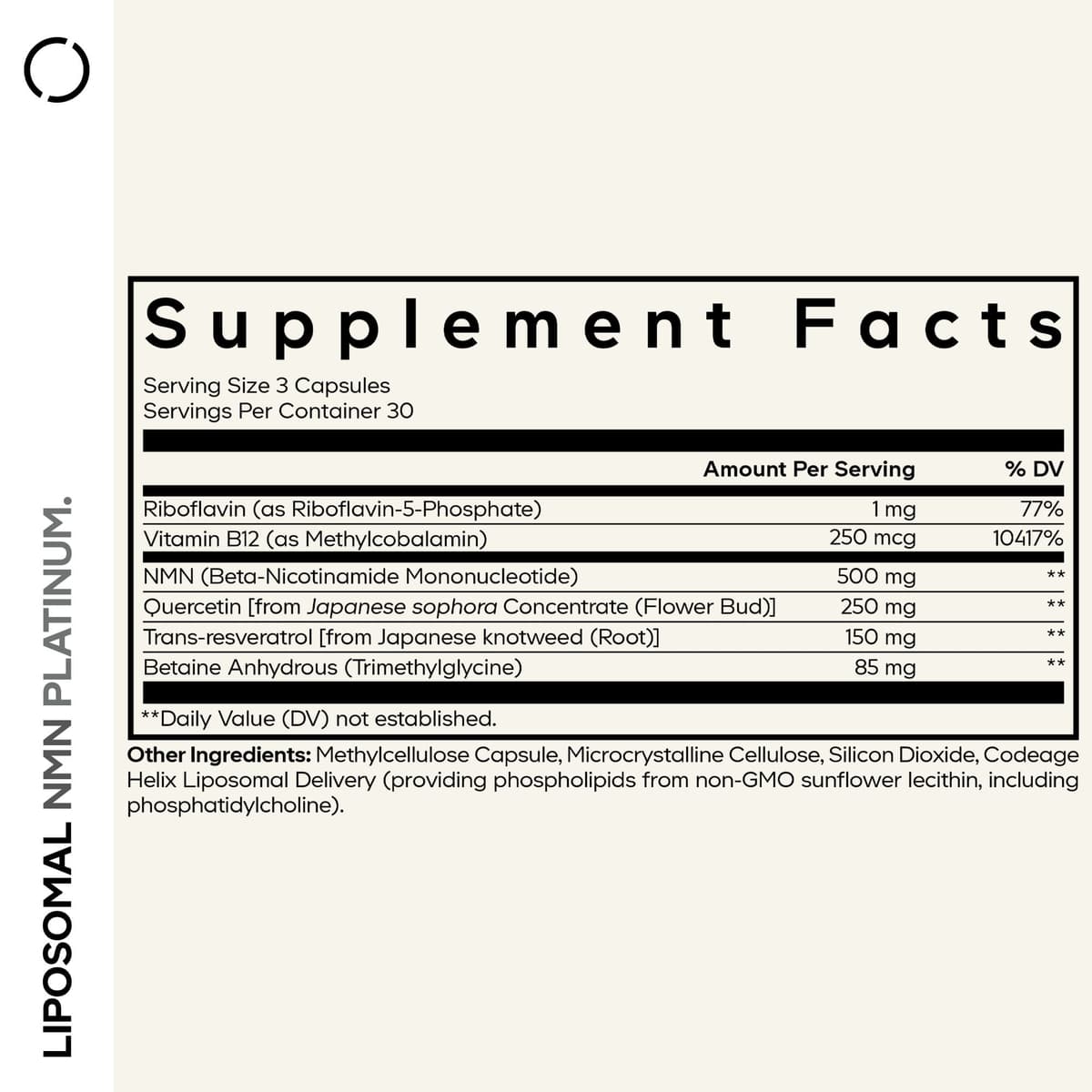 Codeage - Liposomal NMN Platinum - 90 Vegetable Capsules