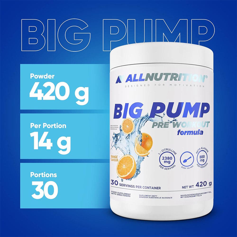 Allnutrition - Big Pump, Orange - 420g (KORT DATUM 2026-11-30)