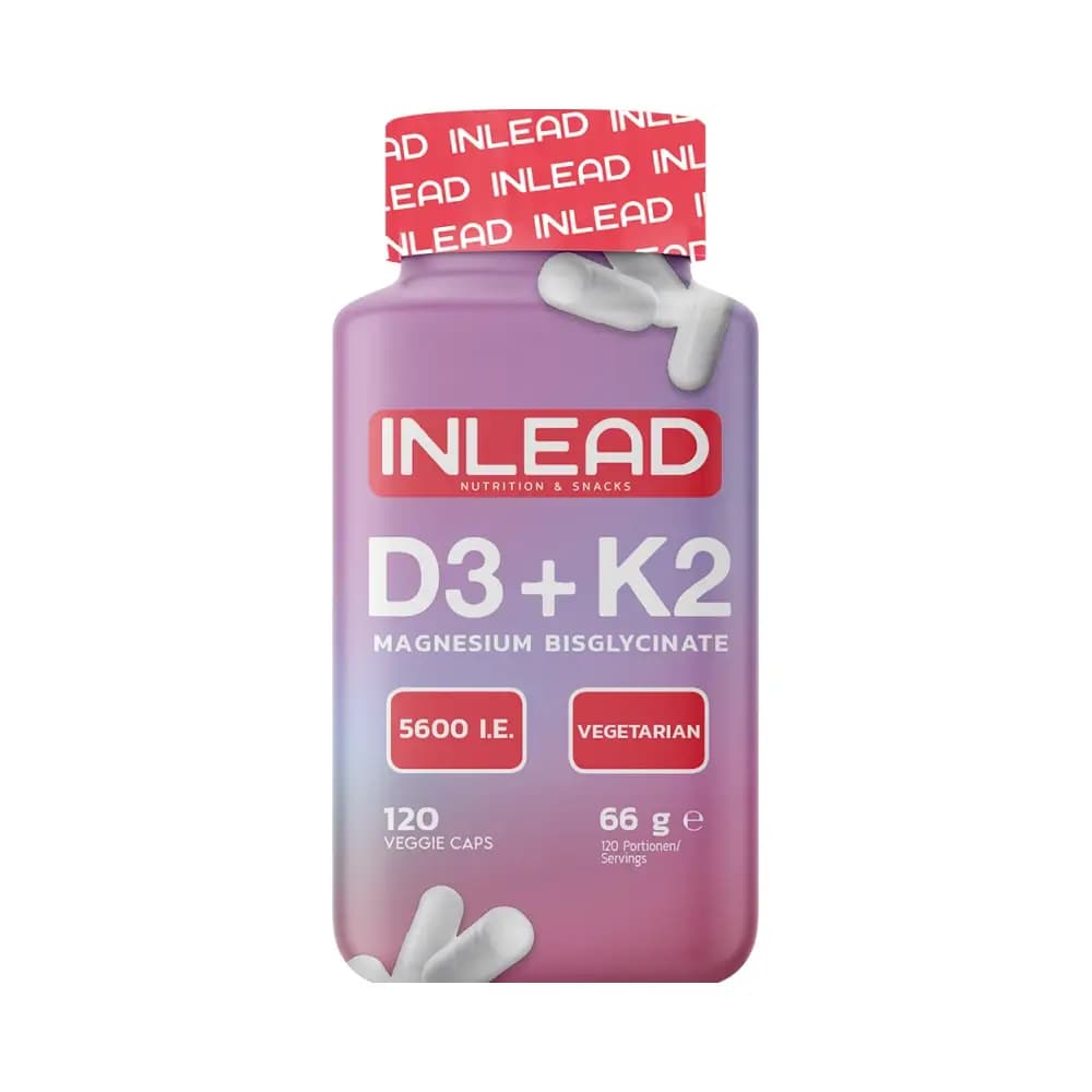 Inlead - Vitamin D3 + K2 + Magnesium - Unflavoured - 120 veggie caps / 66g