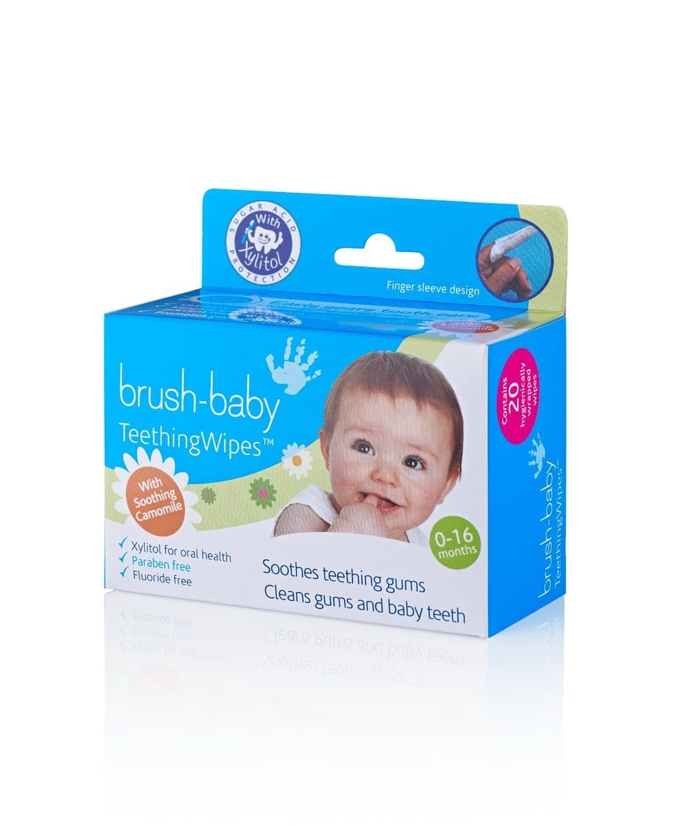 Brush-Baby - Teething Wipes - 20 wipes – brush-baby förpackning