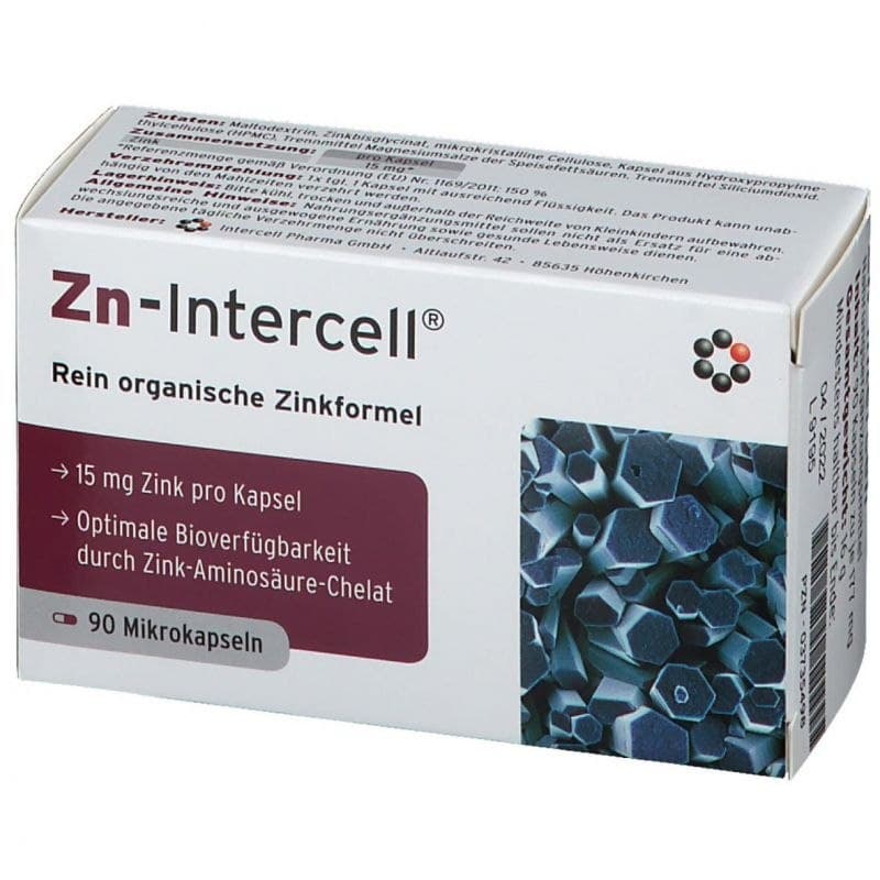 Intercell Pharma - Zn-Intercell Zinc - 90 Caps – Intercell förpackning