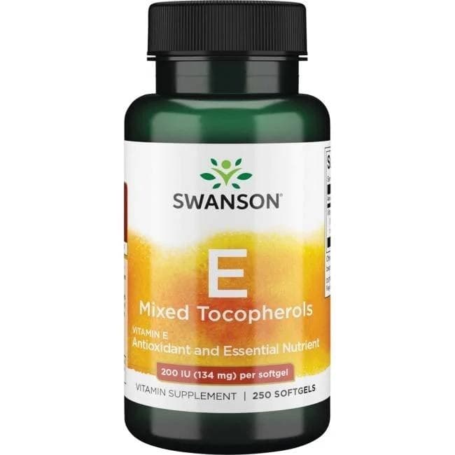 Swanson - E-200 Mixed Tocopherols - 250 Sgels – Swanson förpackning