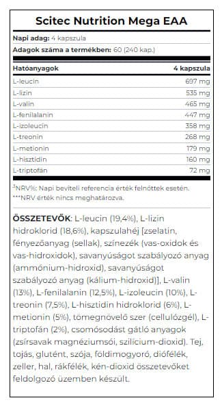 Scitec Nutrition - Mega EAA - 240 Kapsler