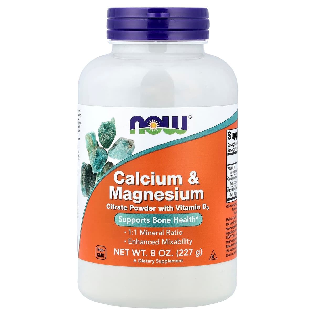 NOW Foods - Calcium & Magnesium, Citrate Powder With Vitamin D3 - 227g