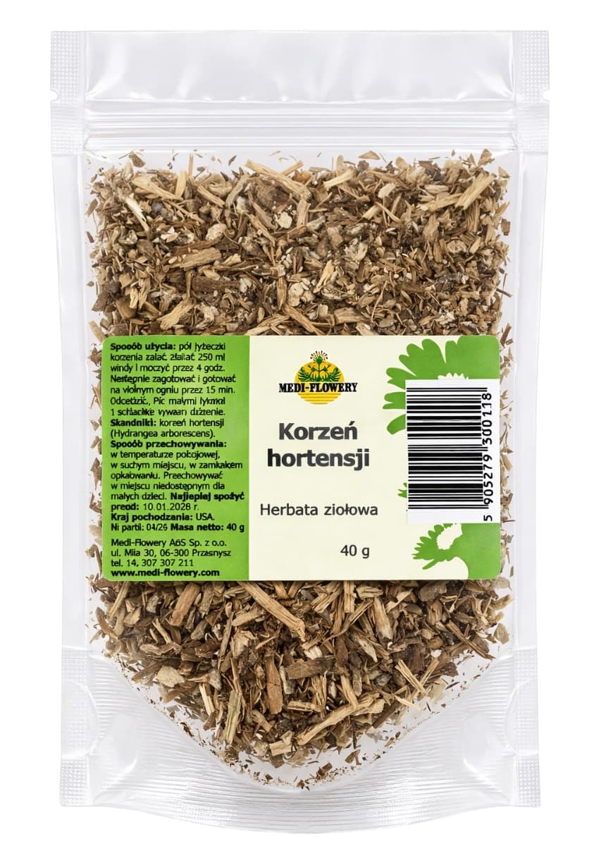 Medi-Flowery - Hydrangea Root - 40g – Medi-Flowery förpackning