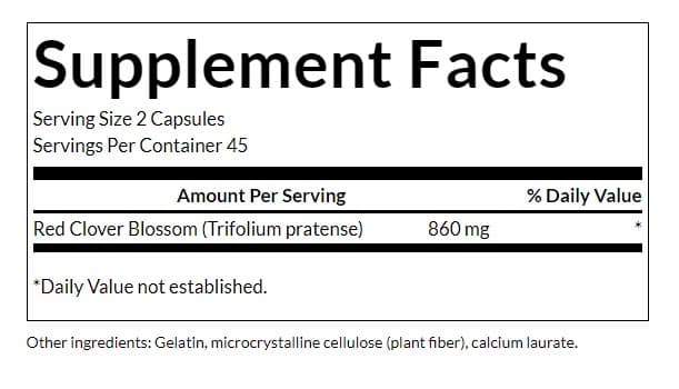 Swanson - Red Clover Blossom - 90 Caps