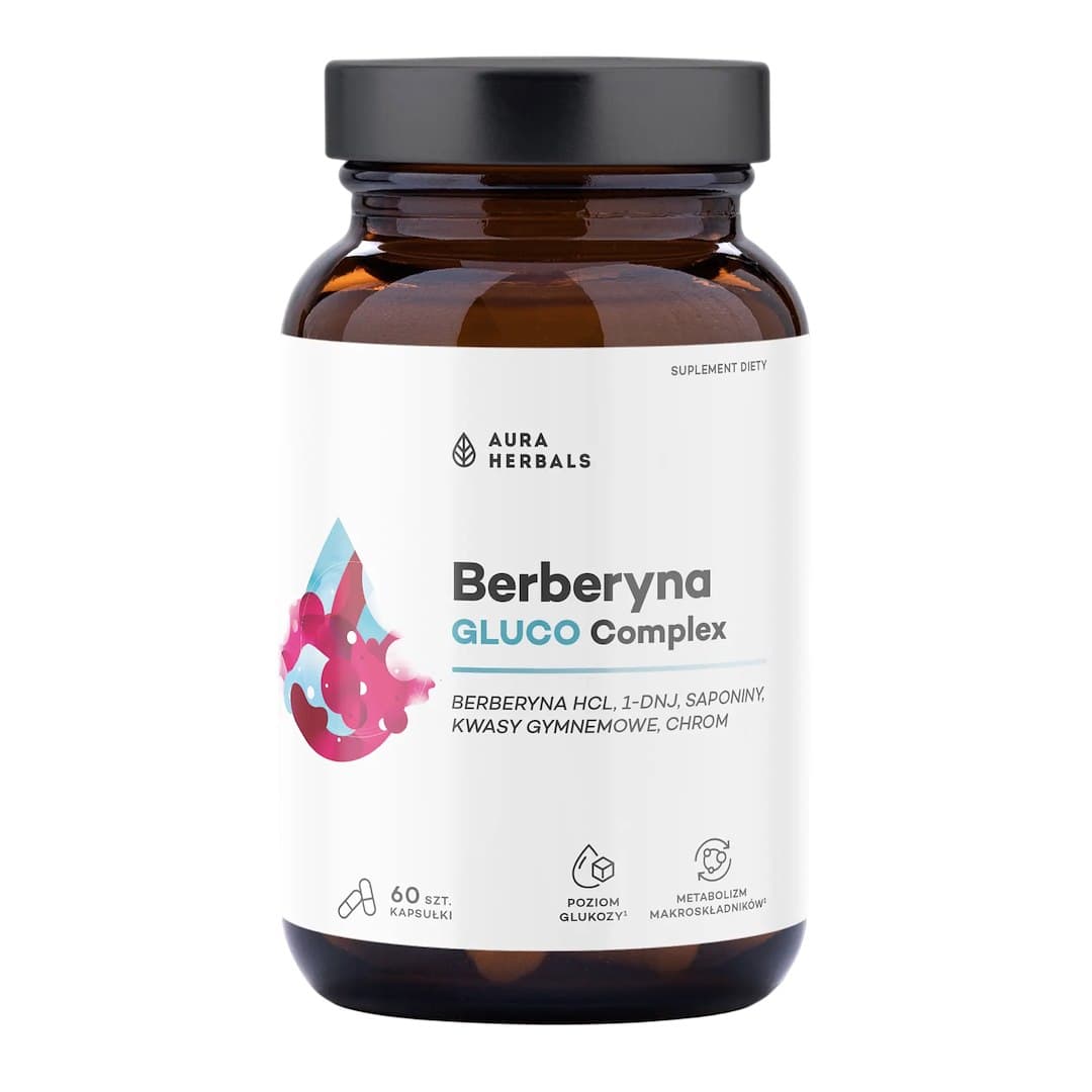 Aura Herbals - Berberin Gluco-komplex - 60 kapslar – Aura Herbals förpackning