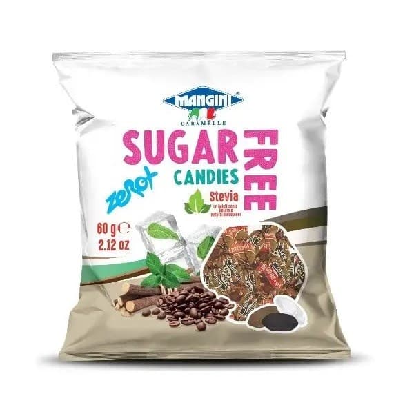 Mangini - Sugar Free Candies - 60g – Mangini förpackning