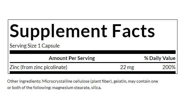 Swanson - Sinkkipikolinaatti, 22 mg - 60 kapselia