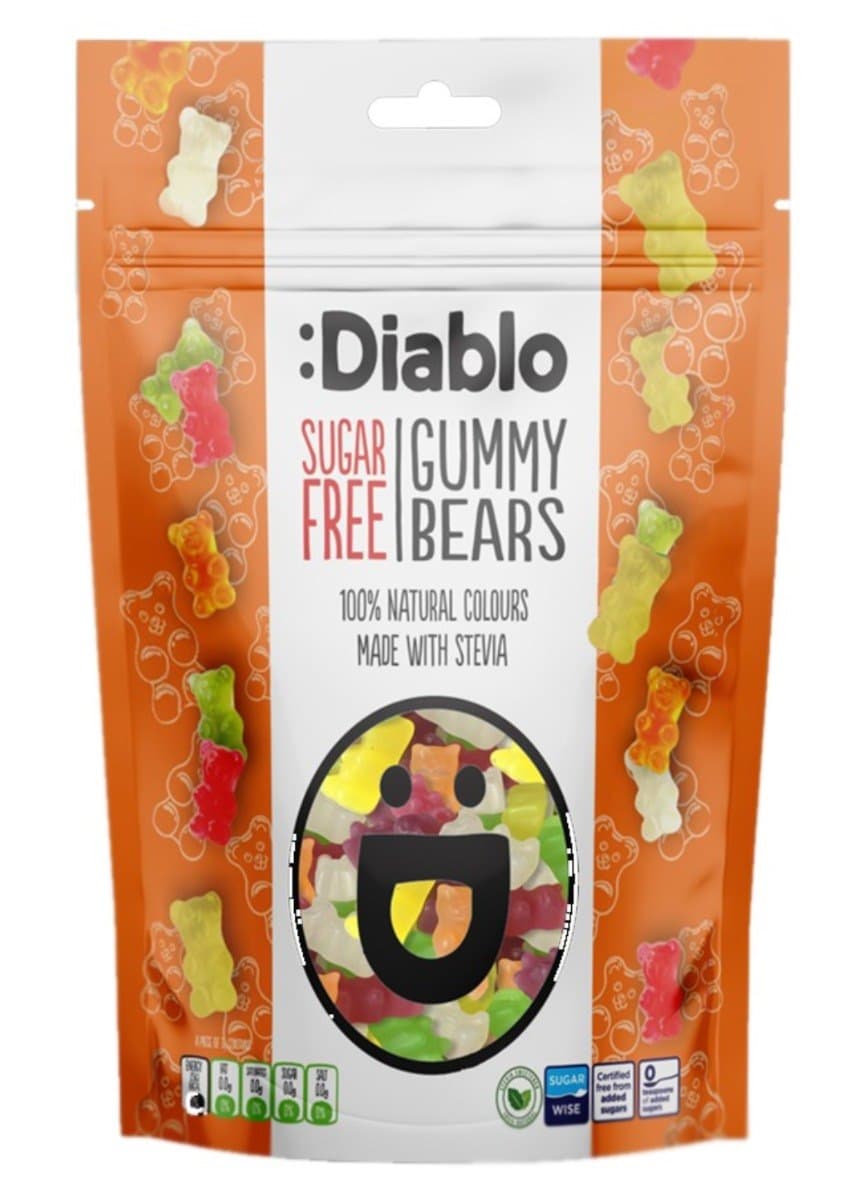 Diablo - Sugar Free Gummy Bears - 75g – Diablo förpackning