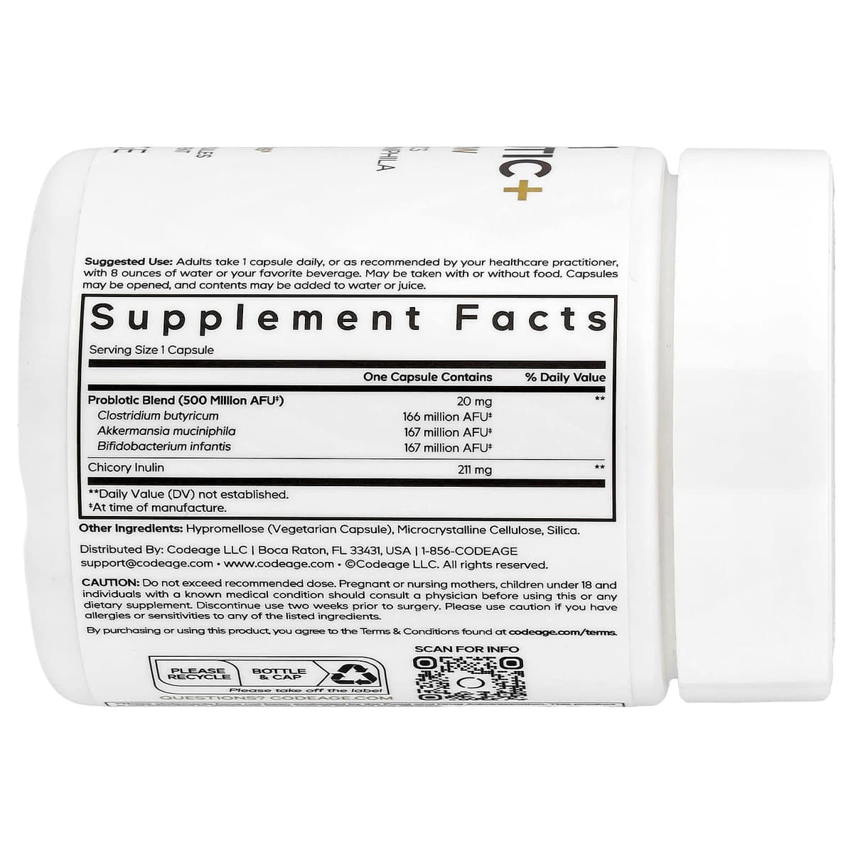 Codeage Glp-1 Probiotika+ - 90 Vcaps - 90 Vegetariske Kapsler