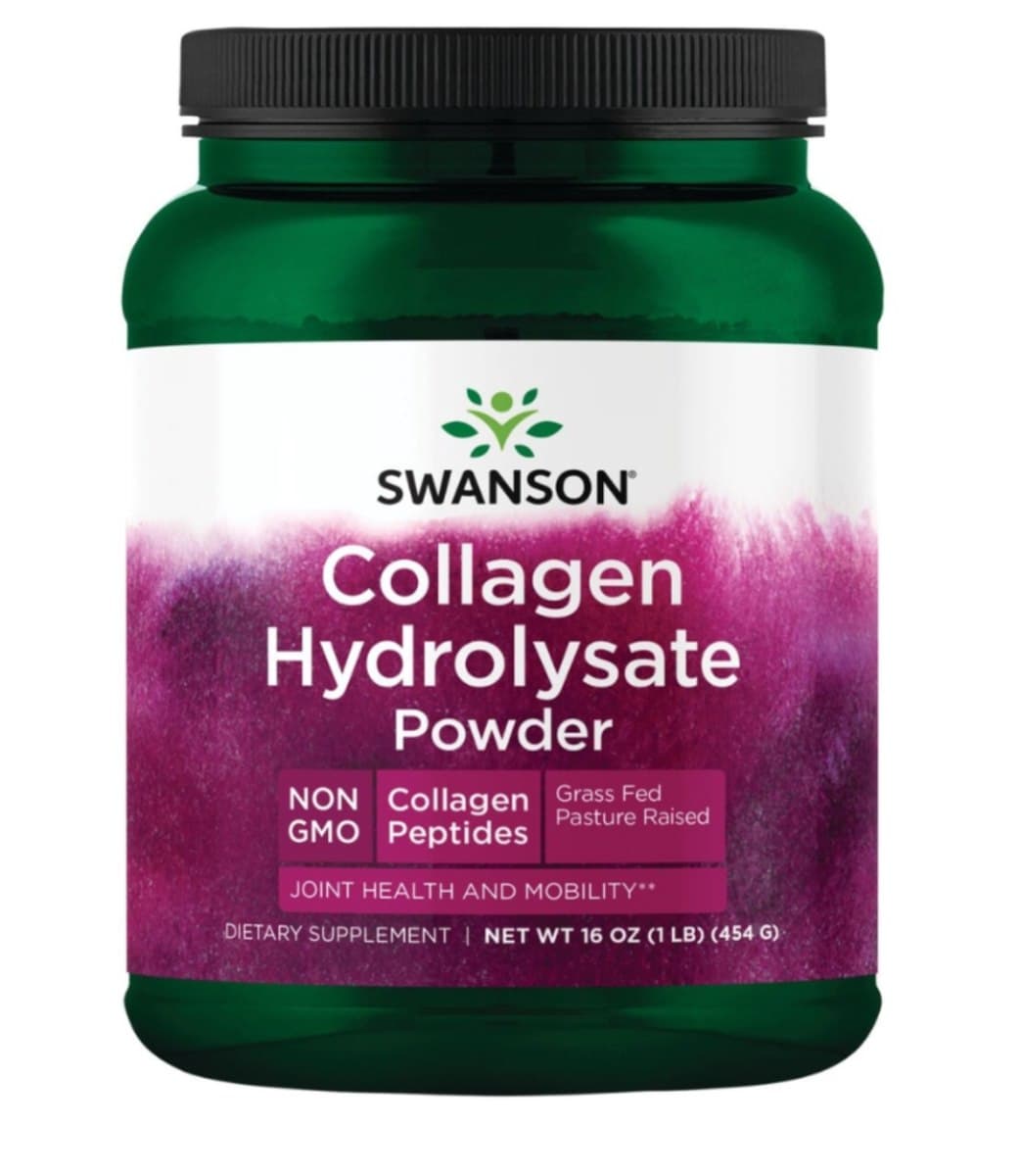 Swanson - Hydrolyzed Collagen Powder - 454g – Swanson förpackning