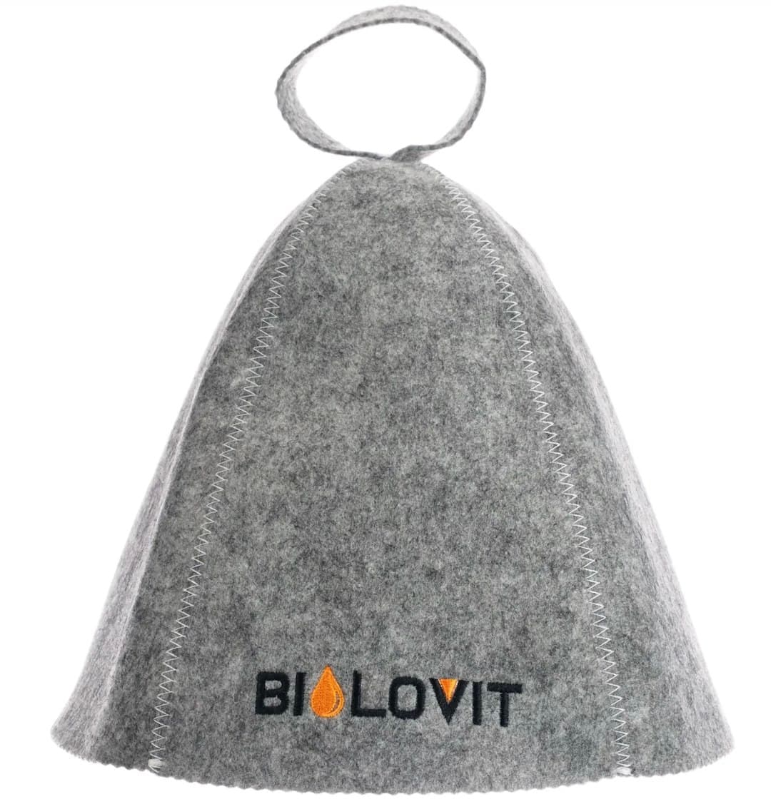 Biolovit - Bilovit Czapka do sauny filcowa szara – BIOLOVIT förpackning