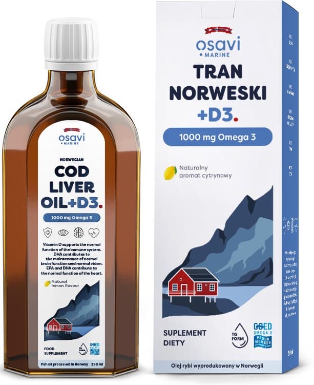 Osavi - Norwegian Cod Liver Oil +D3 - 250 ml