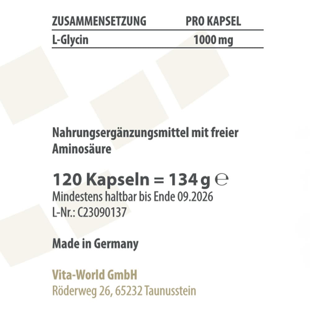 Vitaworld - L-Glycine - 120 Caps
