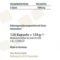 Vitaworld - L-Glycine - 120 Caps