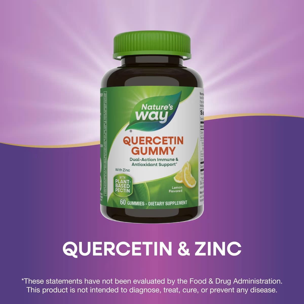 Nature'S Way - Quercetin Gummies With Zinc (Lemon - 60 Caps)